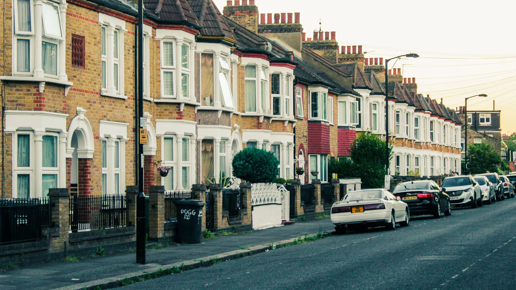 A London street of Victorian terraced houses